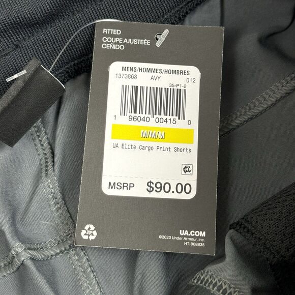 Under Armour Men's UA Elite Cargo Print Shorts Black Dark Gray Men’s Medium New - Picture 4 of 7